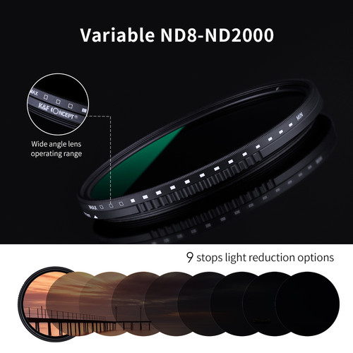 K&F Concept ND8-ND2000 Nano-X Variable ND Filter KF01.1360 B&H