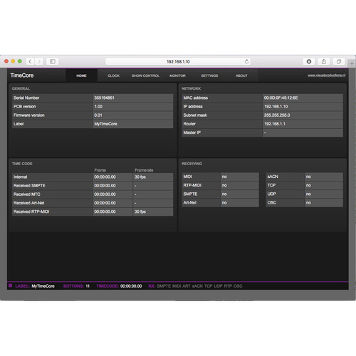 Visual Productions TimeCore Timecode TIMECORE B&H Photo Video