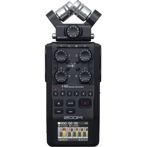 Zoom H6 6-Input / 6-Track Portable Handy Recorder with Interchangeable Mic  Capsules