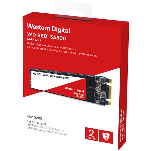 Western Digital 2TB WD Red SA500 NAS 3D NAND Internal SSD - SATA III 6  Gb/s, M.2 2280, Up to 560 MB/s - WDS200T1R0B : : Computers &  Accessories