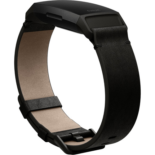 Fitbit Leather Band for Charge 4 Charge 3 Trackers FB168LBBKL