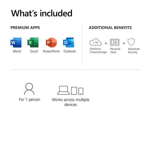 Microsoft 365 Personal (1-User License / 12-Month Subscription / Download)