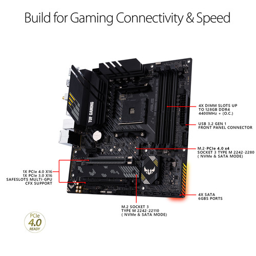 ASUS TUF Gaming B550M-PLUS AM4 Micro-ATX Motherboard