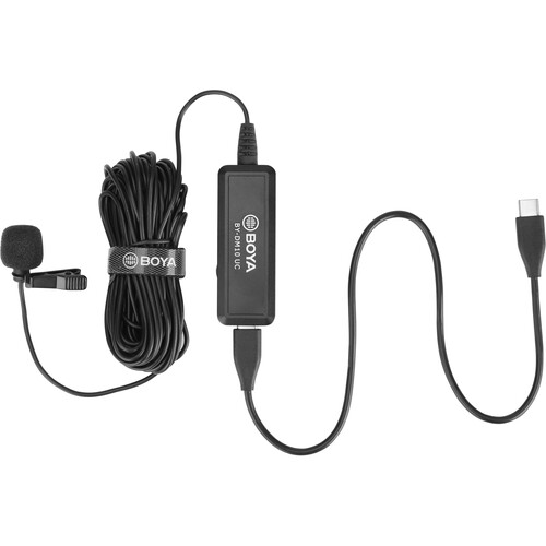BOYA BY-DM10 UC Micrófono de solapa digital con monitorización y cables USB tipo C y USB tipo A
