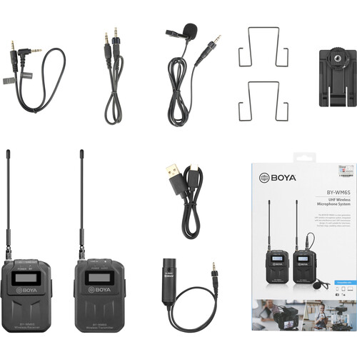 BOYA BY-WM6S Camera-Mount Wireless Omni Lavalier Microphone System (556 to 576 MHz)