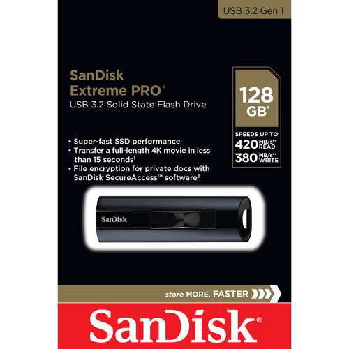 Genveje Klassifikation Faial SanDisk 128GB Extreme Pro USB 3.2 Gen 1 Solid SDCZ880-128G-A46