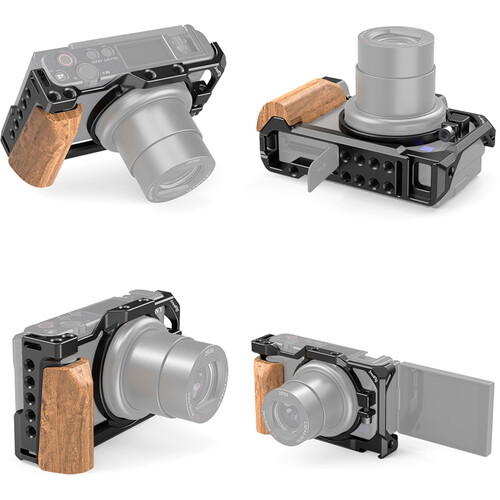 SmallRig Cage with Wooden Handgrip for Sony ZV1 Camera