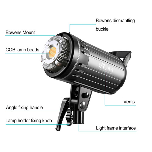 gvm bi color led video light g100w