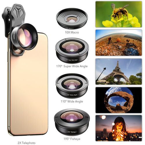 Verleiding Subjectief Dwars zitten Apexel 4K HD Mobile Phone 5-in-1 Camera Lens Kit APL-HB5 B&H