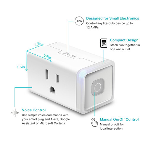 Kasa Smart Plug Mini, Smart Home Wi-Fi Outlet Works with Alexa