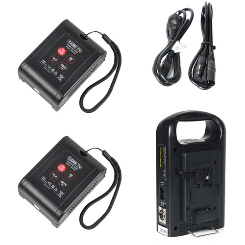 CAME-TV Mini 99 Lightweight V-Mount Battery 2-Pack with Dual Charger Kit
