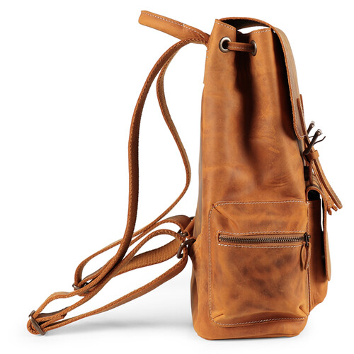 Camel discount leather backpack