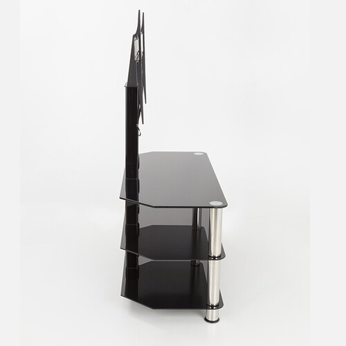 SDCL1140BB: Corner Pedestal TV Stand 1140 Black Glass / Black Tube - AVF  Peak Distribution