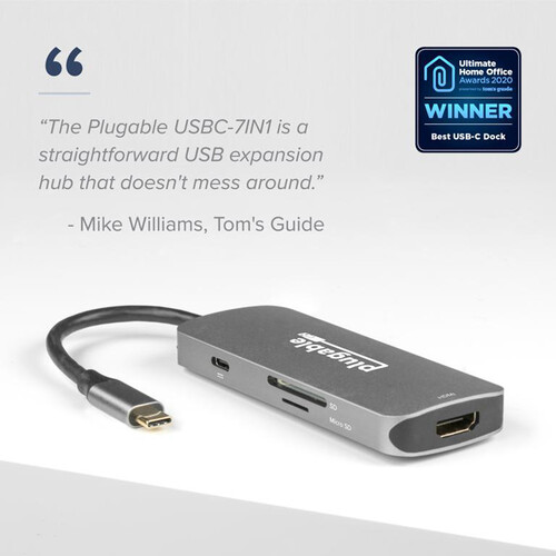 Plugable USB-C 7-in-1 Hub with Ethernet
