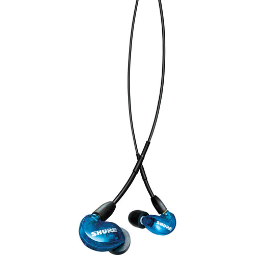 Shure SE215 Sound-Isolating In-Ear Stereo Earphones with RMCE-UNI Remote  Mic Universal Cable (Blue)