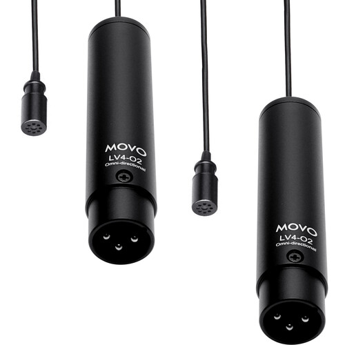 Movo LV4-C XLR Phantom Power Lavalier Cardioid Microphone, with Lapel Clip  and Windscreen