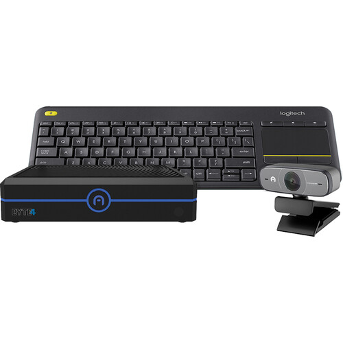 Azulle Byte4 Pro Mini PC with Webcam & Logitech Keyboard BG33KC