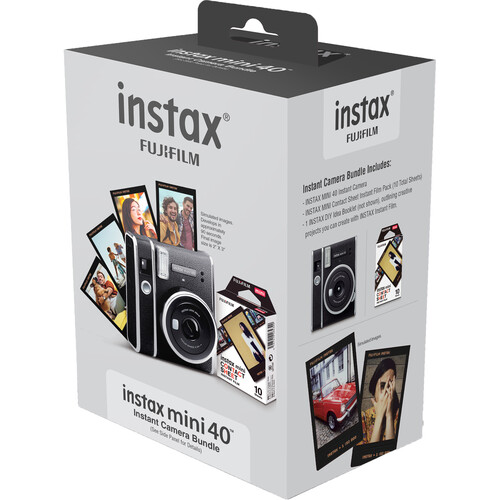 Fujifilm Instax Mini 40 Instant Camera + Fuji Instax Instant Film Single  Pack - 10 Prints (6) + Case - Bundle… 