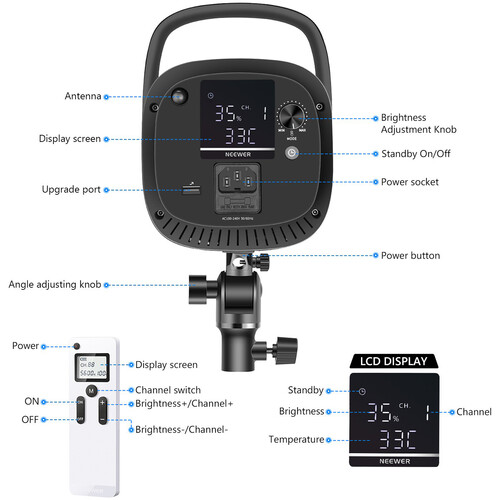 Neewer CB150 150W 5600K LED Video Light with Wireless 10098474