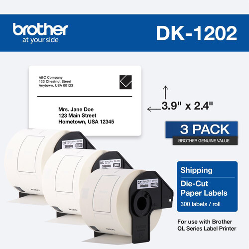 Brother DK1202 Die-Cut Shipping Paper Labels DK1202 B&H Photo