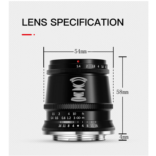 TTArtisan 17mm f/1.4 Lens for Micro Four Thirds (Black) A25B B&H