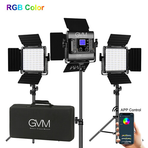 Hævde Uenighed Trickle GVM 800D-RGB LED Light Panel (3-Light Kit) 800D-RGB-3L B&H Photo