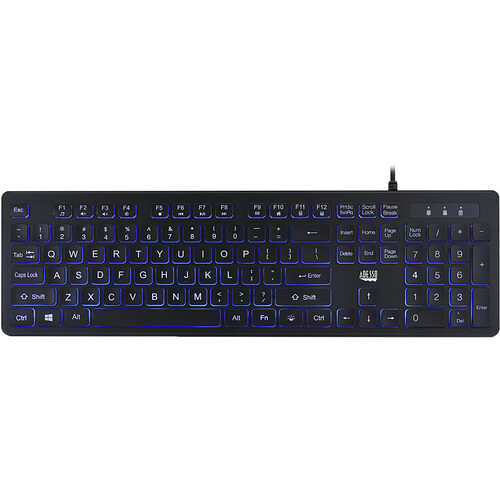 Adesso Large Print Antimicrobial Lighted Keyboard