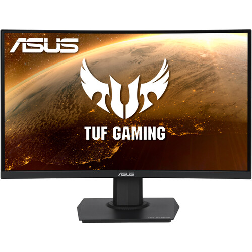 شاشة ASUS TUF Gaming VG24VQE مقاس 23.6 بوصة 16:9 منحنية FreeSync وسرعة 165 هرتز VA للألعاب
