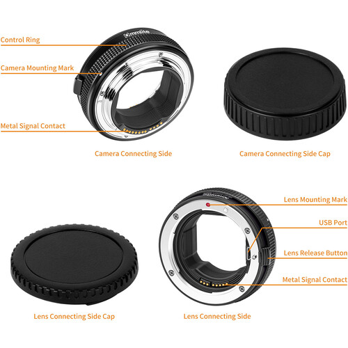 Commlite Lens Mount Adapter for Canon EF or EF-S-Mount Lens to Canon RF-Mount Camera