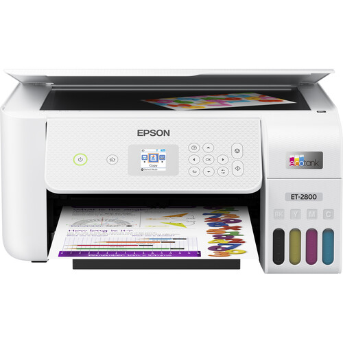  Epson EcoTank ET-2800 Wireless Color All-in-One Cartridge-Free  Supertank Printer with Scan and Copy â€“ The Ideal Basic Home Printer -  Black, Medium : Office Products