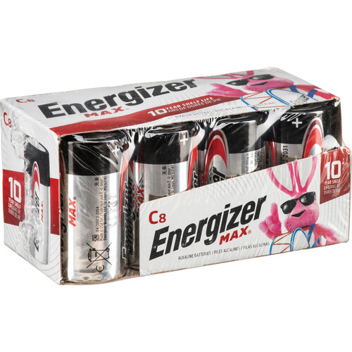 Energizer Max Alkaline Batteries, 1.5 V, C - 8 batteries