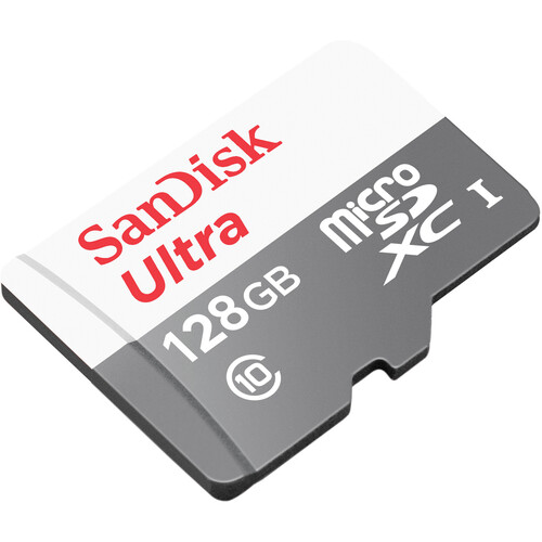 SanDisk Ultra 128GB microSDXC UHS-I Card with Adapter, Black, Standard  Packaging (SDSQUNC-128G-GN6MA)