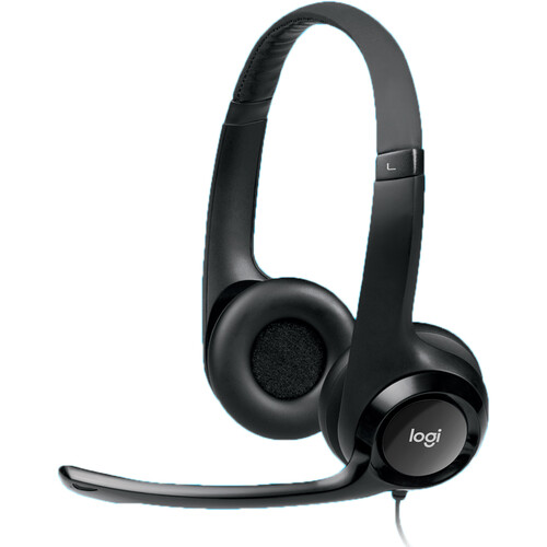 Logitech USB Headset H390 (Black) 981-000014 B&H Photo Video