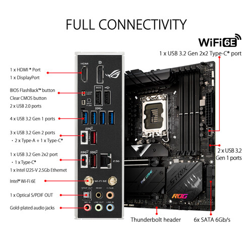 Carte mere - asus - rog strix z690-g gaming wifi - (90mb19g0-m0eay0)  90MB19G0-M0EAY0 - Conforama