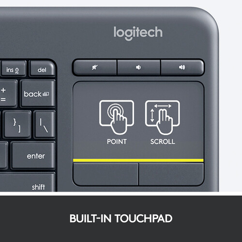 LOGITECH 920007135 Logitech K400 Plus Tastiera Wireless Touch TV