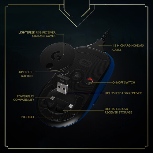  Logitech G Pro Wireless Gaming Mouse - League of Legends  Edition : Video Games