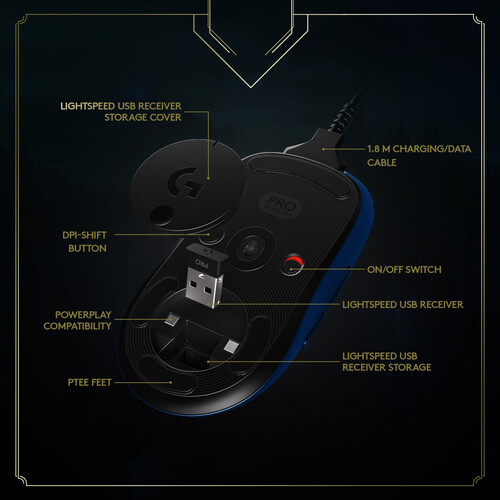 Souris sans-fil Logitech G Pro - Ligthspeed, Edition League of