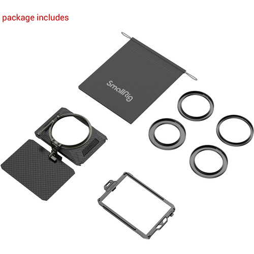 SmallRig Mini Matte Box Lite, DSLR Matte Box with Carbon Fiber Top Flag,  for 67mm/72mm/77mm/82mm/95mm Lenses, for 4x5.65 Filter/Circular Filter -  3575
