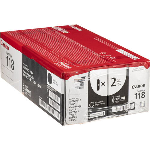 Canon 118 Black Laser Cartridge 2-Pack 2662B004 B&H Photo Video