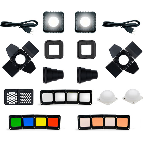 Lume Cube 2.0 Professional 22-Piece LED Lighting Kit for Camera Video &  Photography