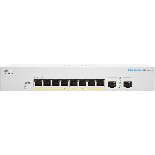 Cisco CBS220-8P-E-2G 8-Port Gigabit PoE Compliant Managed Network Switch with SFP