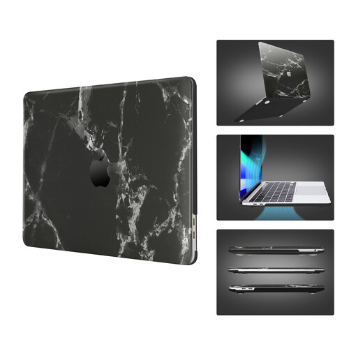 Black marble on sale macbook air case