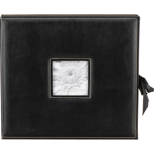 Pioneer 12 x 12 In. Sewn Leatherette 3-Ring Binder Frame Scrapbook - Black, Albums