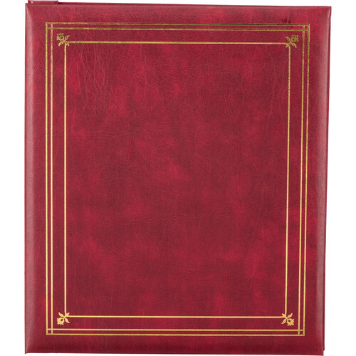 Pioneer Post Bound Clear Pocket Photo Album with Solid Color Covers, Burgundy