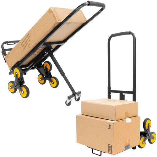 Mount-It! Stair Climber Hand Truck and Dolly, 264 lb. Capacity, Black/Yellow (MI-913)