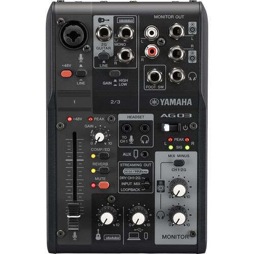 Yamaha AG03MK2 3-Channel Mixer & USB Audio Interface AG03MK2 B