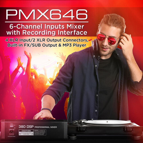 Professional 6 Channel PA Mixer / Independently Phantom Power MU-SE6ME