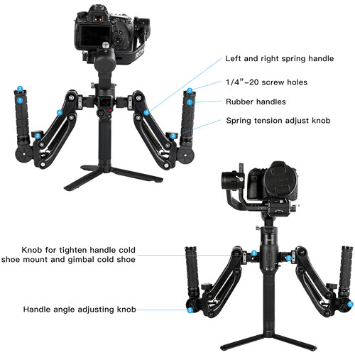 DigitalFoto Solution Limited Z-Axis Detachable Dual-Spring Handle Set for  DJI RS 2, RS 3 & RS 3 Pro