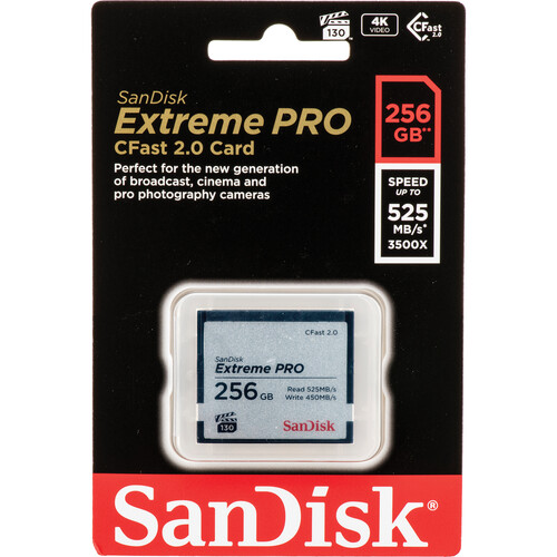 SanDisk 256GB Extreme PRO CFast 2.0 Memory Card SDCFSP-256G-A46D
