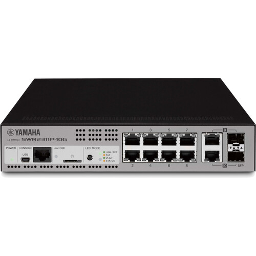 Yamaha SWR2311P-10G 10-Port PoE+ Compliant Gigabit SWR-2311P-10G